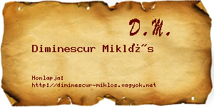 Diminescur Miklós névjegykártya