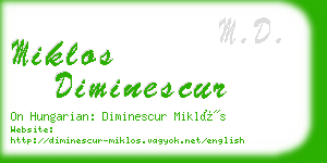 miklos diminescur business card